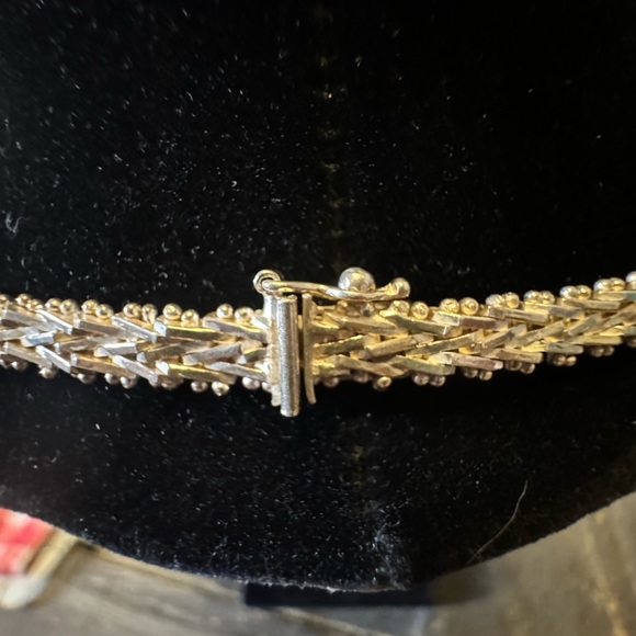 Estate Sterling Silver Rivet Diamond Cut Mesh Necklace 17” ~30.19g - Picture 4 of 8